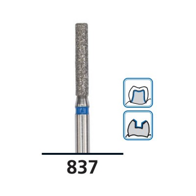 Flat-End Cylinder Diamond Burs F837, Fine Grit, FG-012
