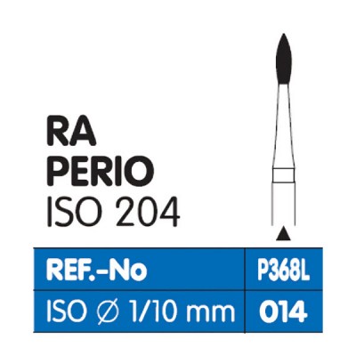 Perio Diamond Burs RA, Pointed Football 368L, Super Fine Grit, FG-014