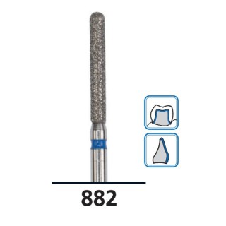 Round-End Cylinder Long Diamond Burs F882, Fine Grit, FG-012