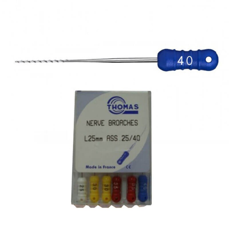 Thomas Barbed Broaches 25mm No. 40 Stainless Steel