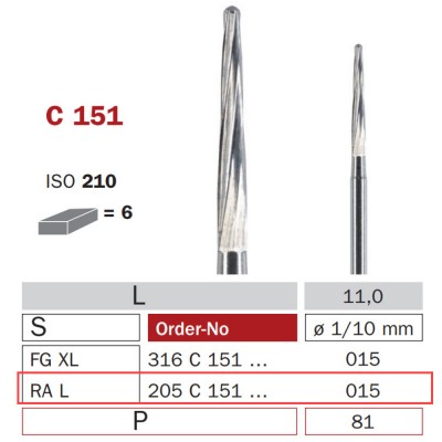 Zekrya Carbide Bur (Z-Endo) Long RA 015