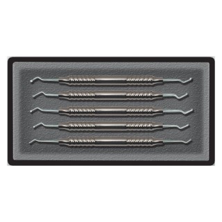 Dental Excavator Set, English Excavators, 5 Pcs, Handle No. 3