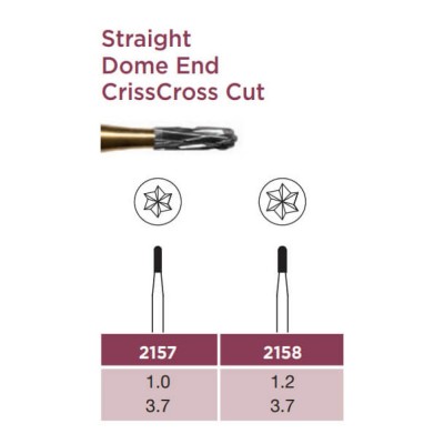 Carbide Bur, Cylinder Round End, CrissCross Cut FG-012
