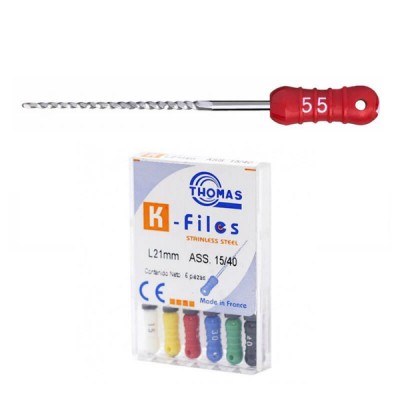 Thomas K-File 25mm No. 45-80 Stainless Steel