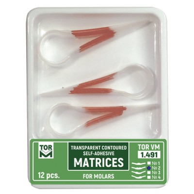 Self-Adhesive Matrices, Transparent, Molar, One Central Ledge