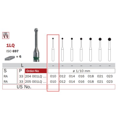 Carbide Bur, Long RA 010, Round ISO No. 697