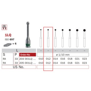 Carbide Bur, Long RA 012, Round ISO No. 697