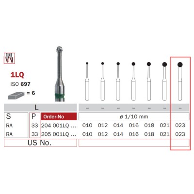 Carbide Bur, Long RA 023, Round ISO No. 697