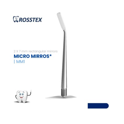 Dental Micro Mirror, Rectangular, 2x7mm, Small
