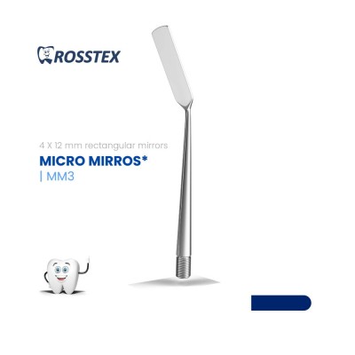 Dental Micro Mirror, Rectangular, 4x12mm, Large