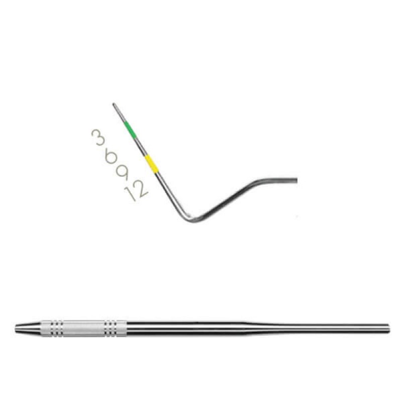 Probes, No.  12, Single End, Yellow/Green, Standard Handle