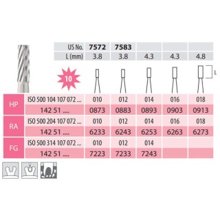 Fine Carbide Burs, Cylindrical, HP 107-010
