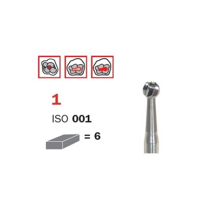 Surgical Carbide Bur, FG 014, X-Long, Round ISO No. 001