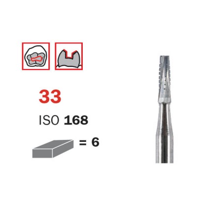 Surgical Carbide Bur, FG 016, X-Long, Truncated Cone ISO No. 033