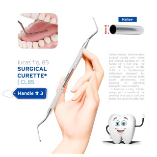 Dental Surgical Curette Lucas 85, Handle No. 3