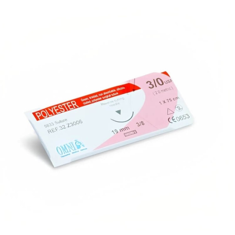 Polyester Suture 5/0 Diamond, 18mm, 3/8 Circle Round