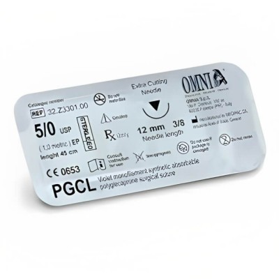 Polypropylene Suture, 5/0 Cutting Edge, 12mm, 3/8 Circle Reverse Cutting