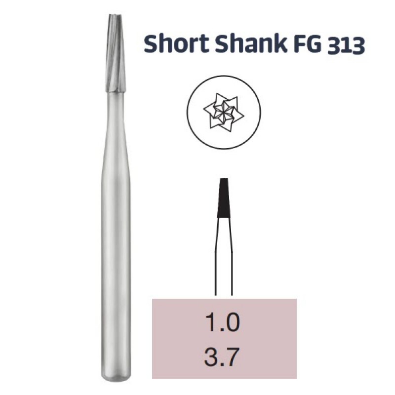 Operative Carbide Bur, Taper Flat End, Short FG-010