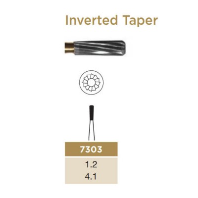 Trimming & Finishing Carbide Bur, Inverted Cone, FG-012, 12 Blades